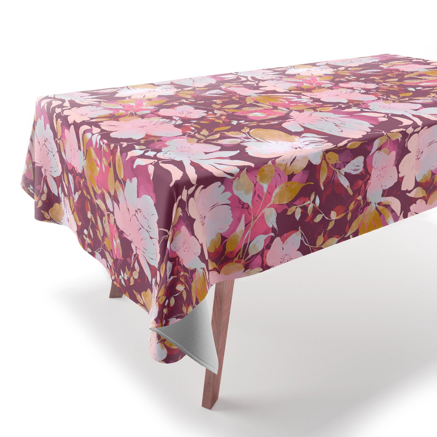 Marta Barragan Camarasa Blossoming Burgundy Fall Tablecloth