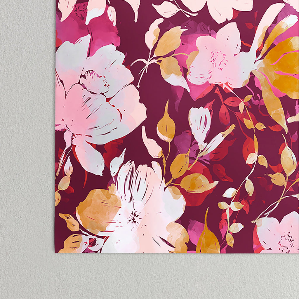 Marta Barragan Camarasa Blossoming Burgundy Fall Poster