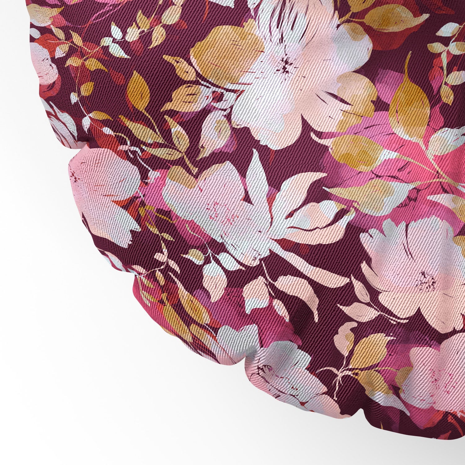Marta Barragan Camarasa Blossoming Burgundy Fall Floor Pillow Round
