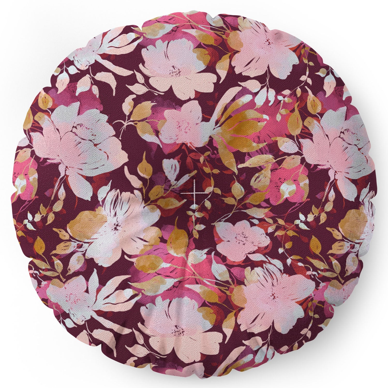 Marta Barragan Camarasa Blossoming Burgundy Fall Floor Pillow Round