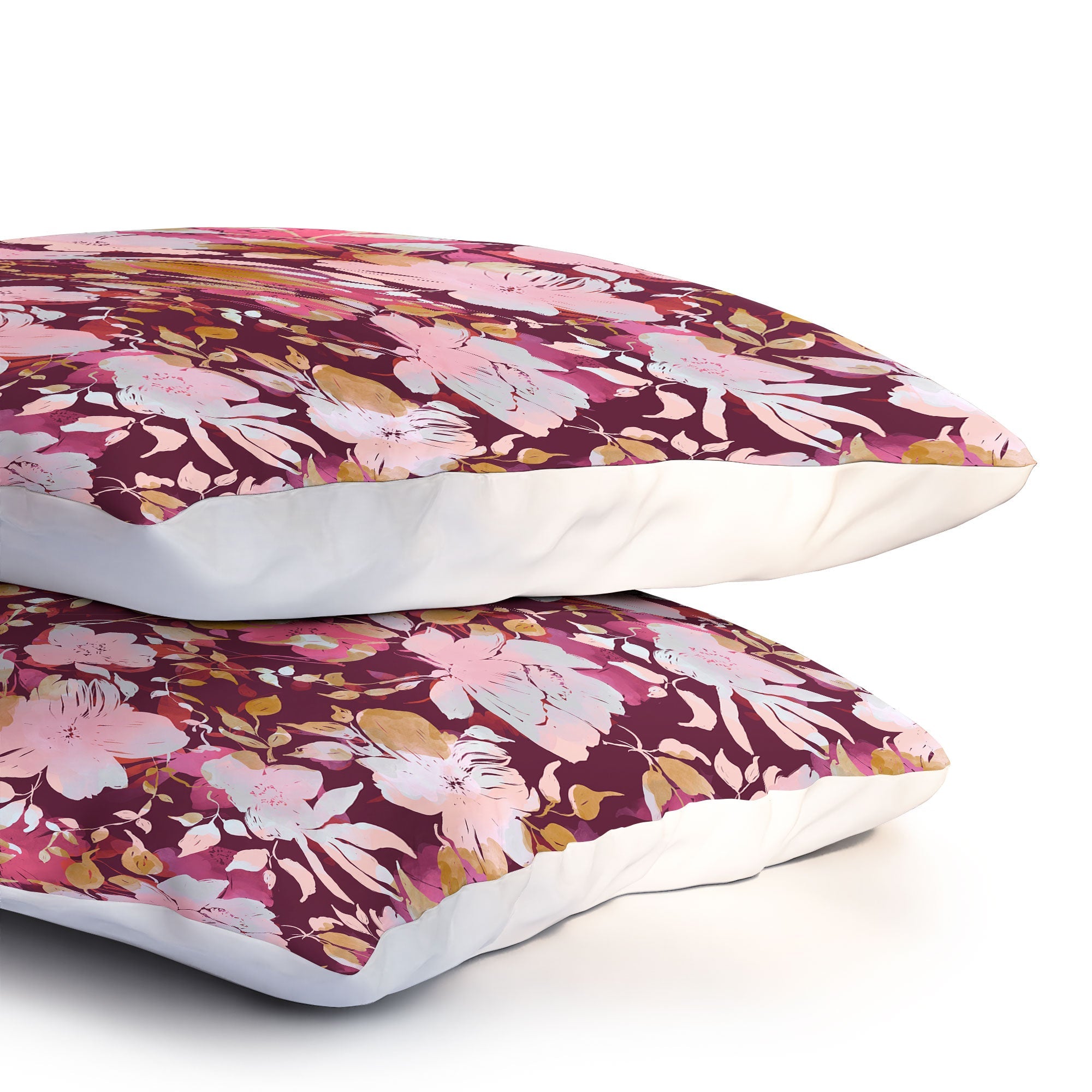 Marta Barragan Camarasa Blossoming Burgundy Fall Pillow Shams