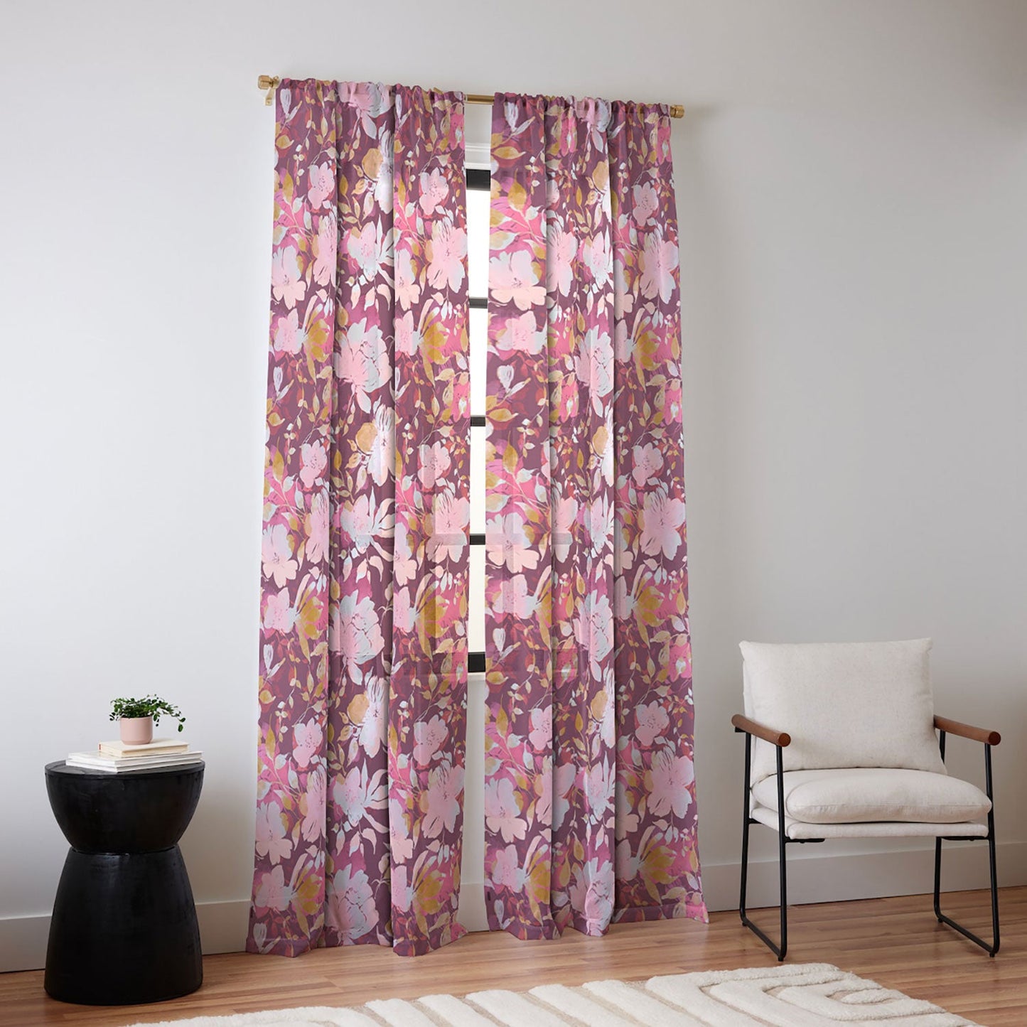 Marta Barragan Camarasa Blossoming Burgundy Fall Sheer Non Repeat