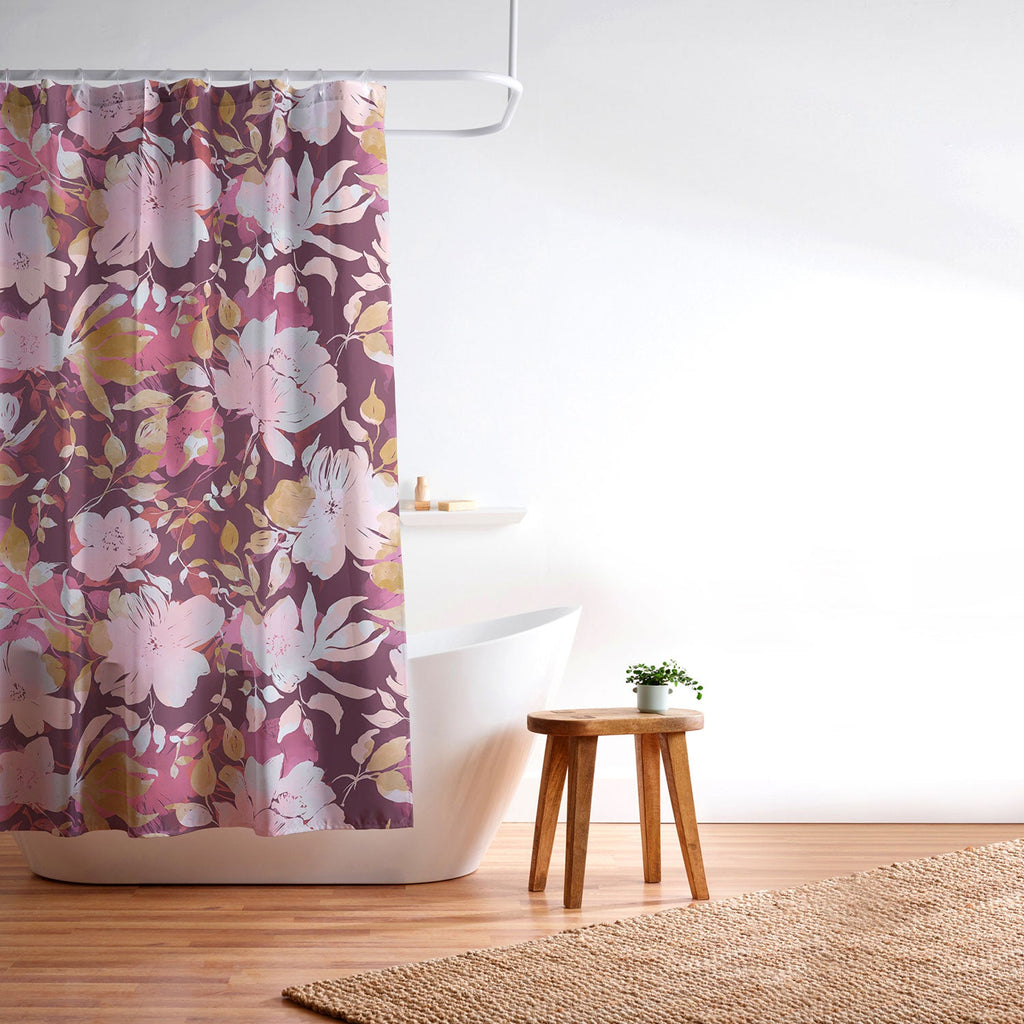 Marta Barragan Camarasa Blossoming Burgundy Fall Shower Curtain
