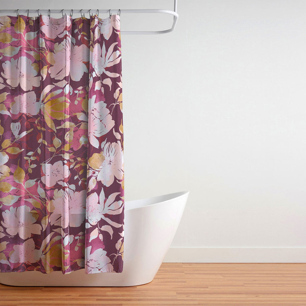 Marta Barragan Camarasa Blossoming Burgundy Fall Shower Curtain