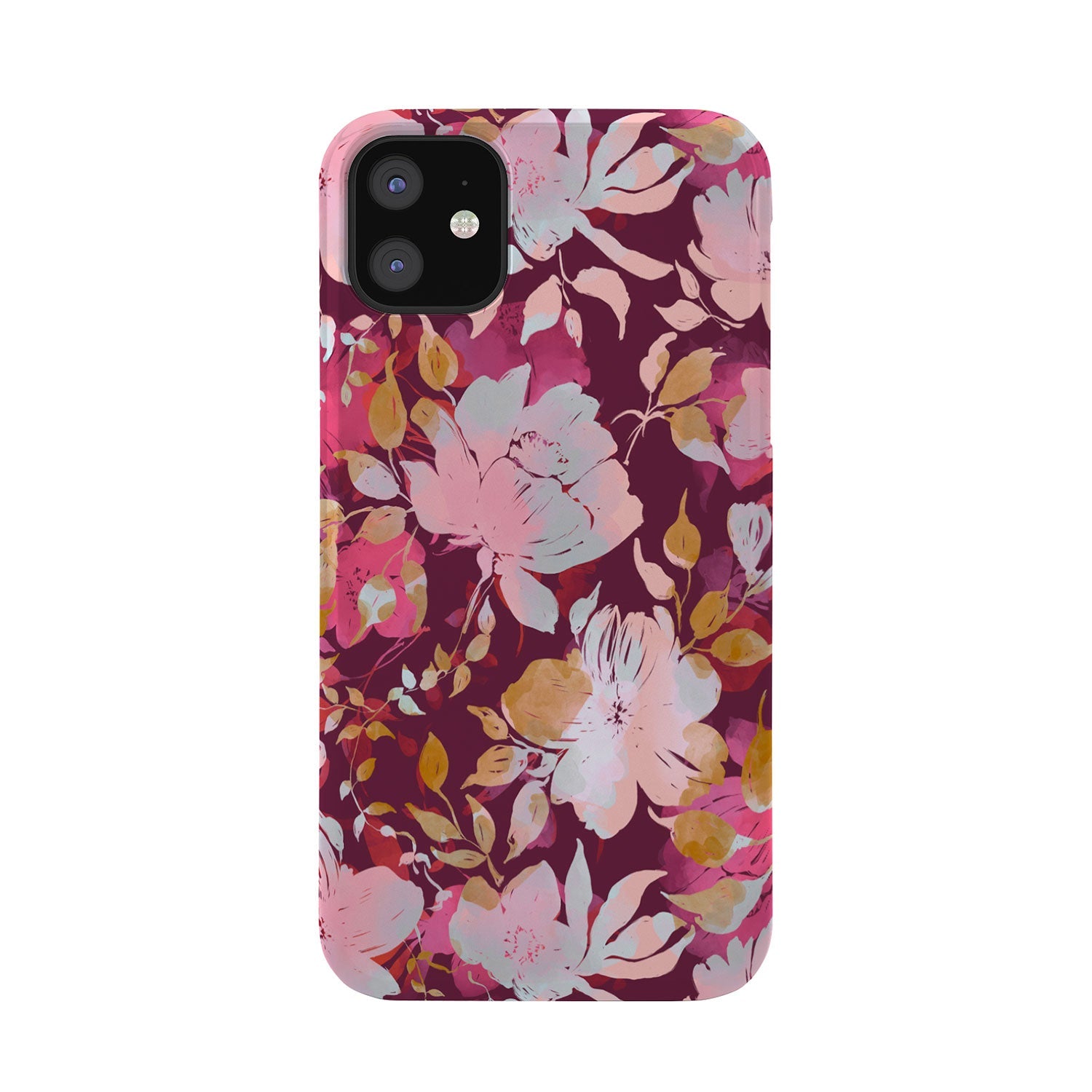 Marta Barragan Camarasa Blossoming Burgundy Fall Phone Case