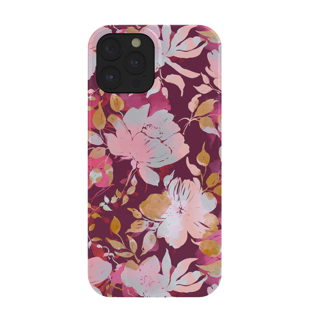 Marta Barragan Camarasa Blossoming Burgundy Fall Phone Case