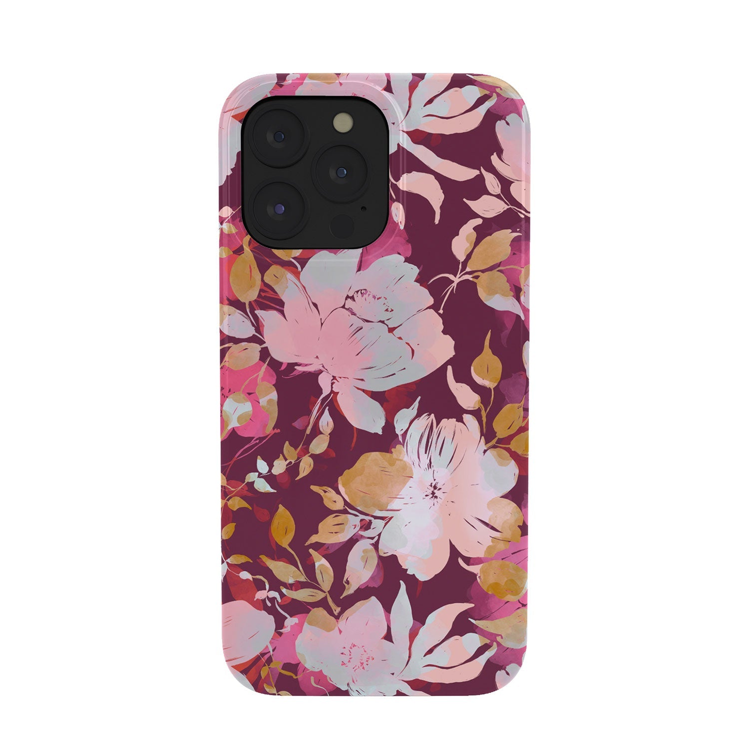 Marta Barragan Camarasa Blossoming Burgundy Fall Phone Case