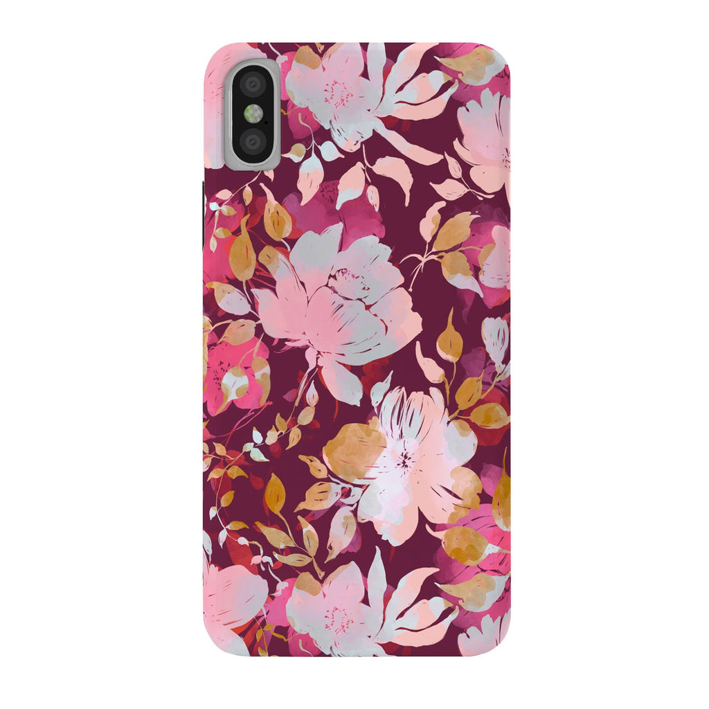 Marta Barragan Camarasa Blossoming Burgundy Fall Phone Case
