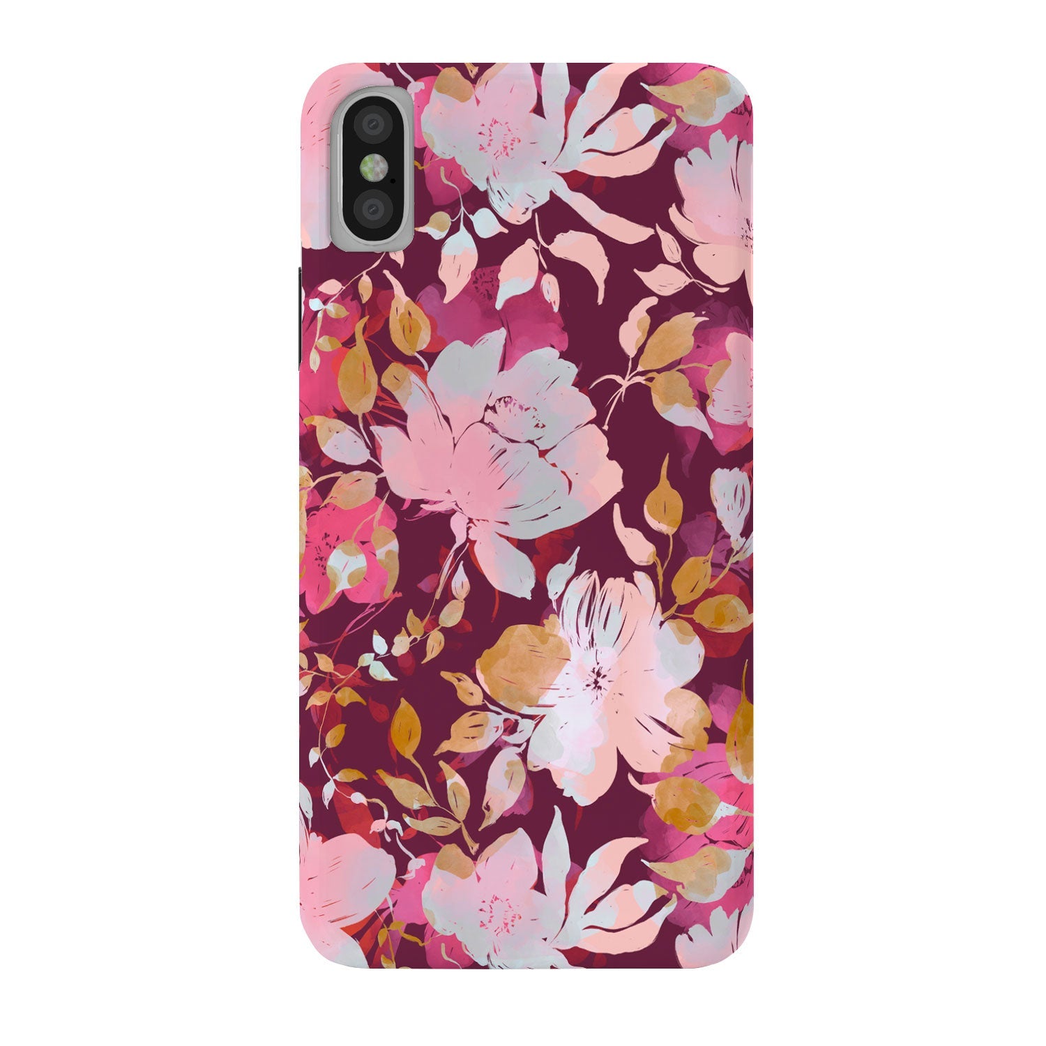 Marta Barragan Camarasa Blossoming Burgundy Fall Phone Case