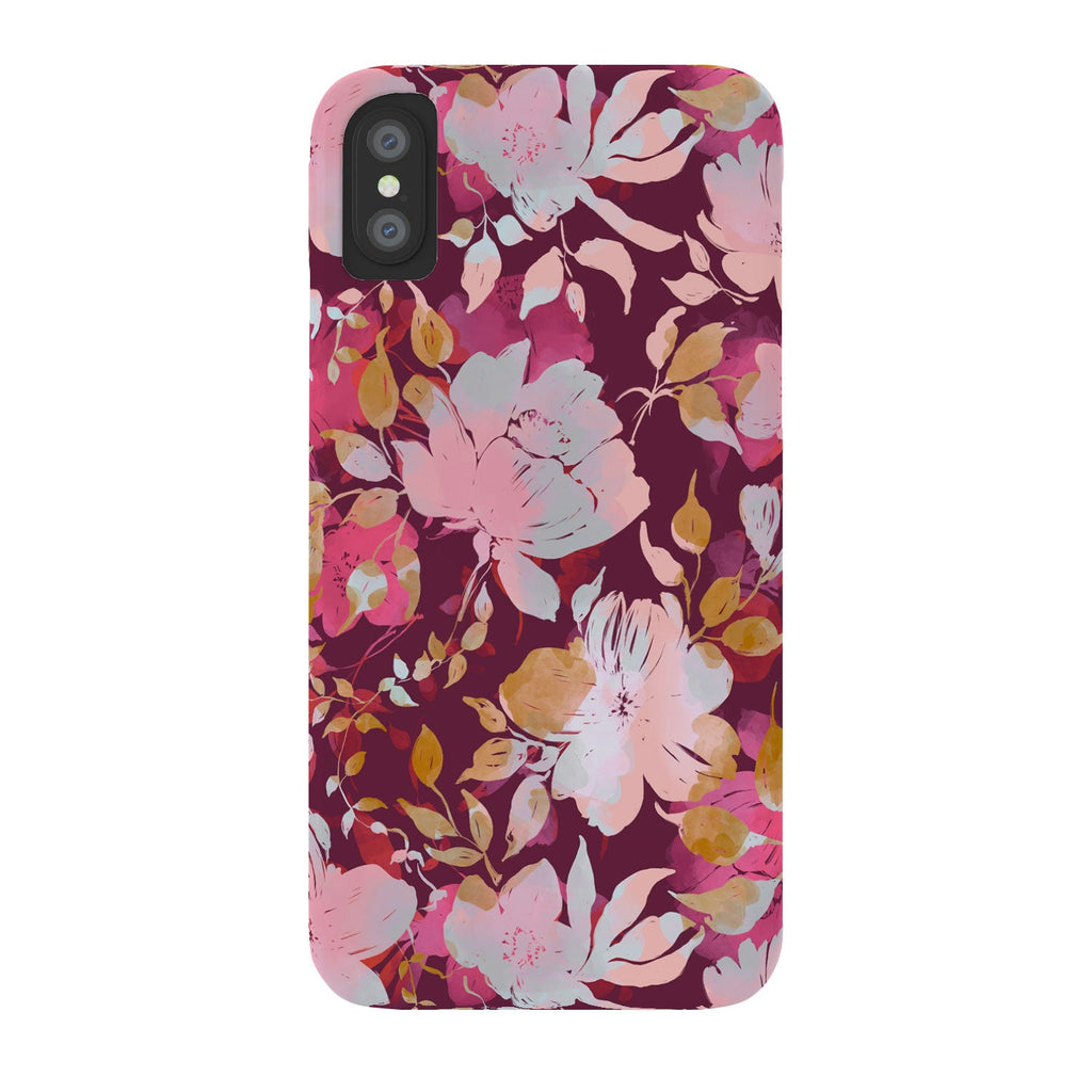 Marta Barragan Camarasa Blossoming Burgundy Fall Phone Case