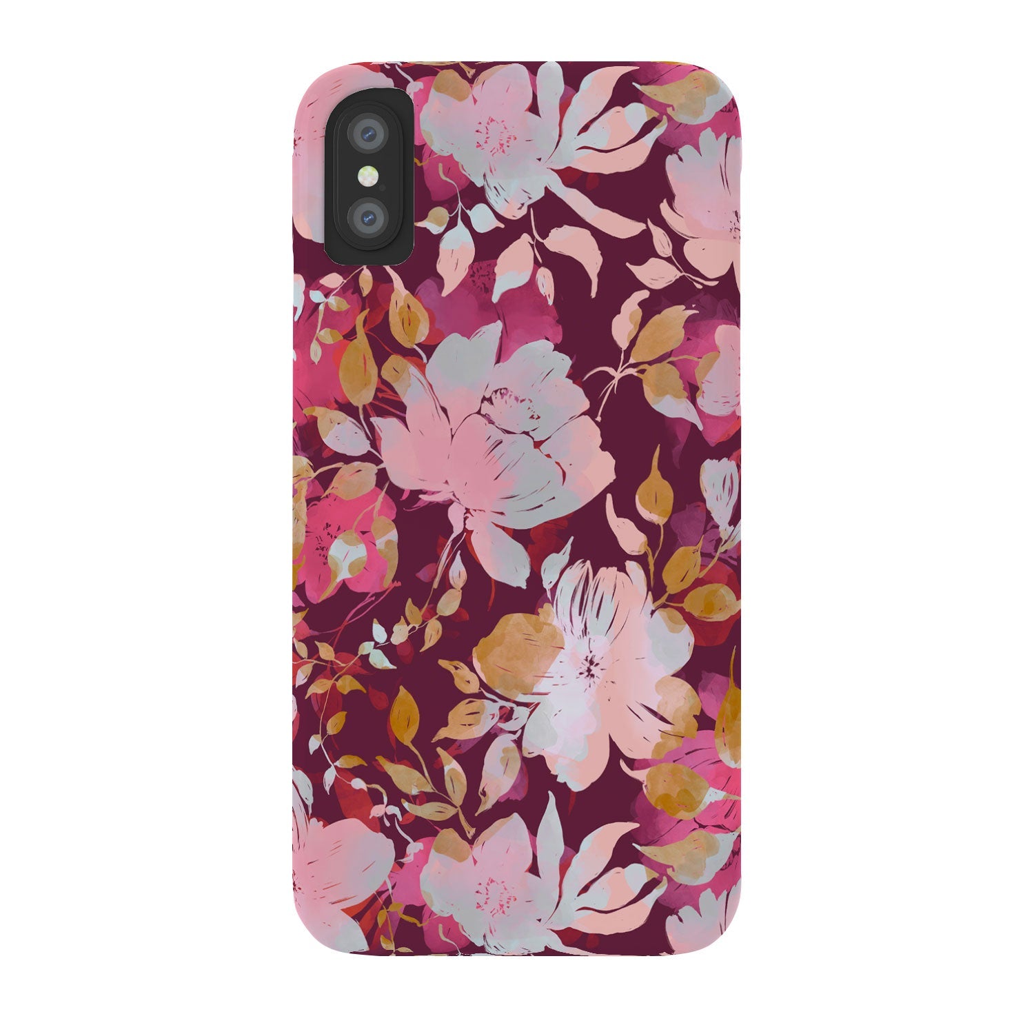 Marta Barragan Camarasa Blossoming Burgundy Fall Phone Case