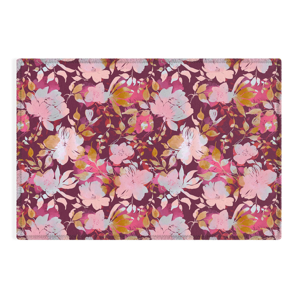 Marta Barragan Camarasa Blossoming Burgundy Fall Outdoor Rug