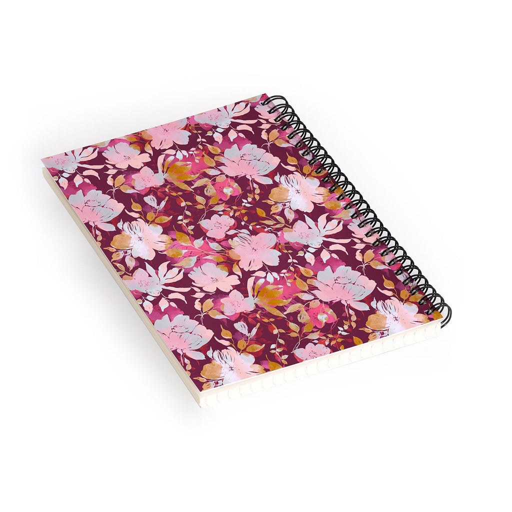 Marta Barragan Camarasa Blossoming Burgundy Fall Spiral Notebook