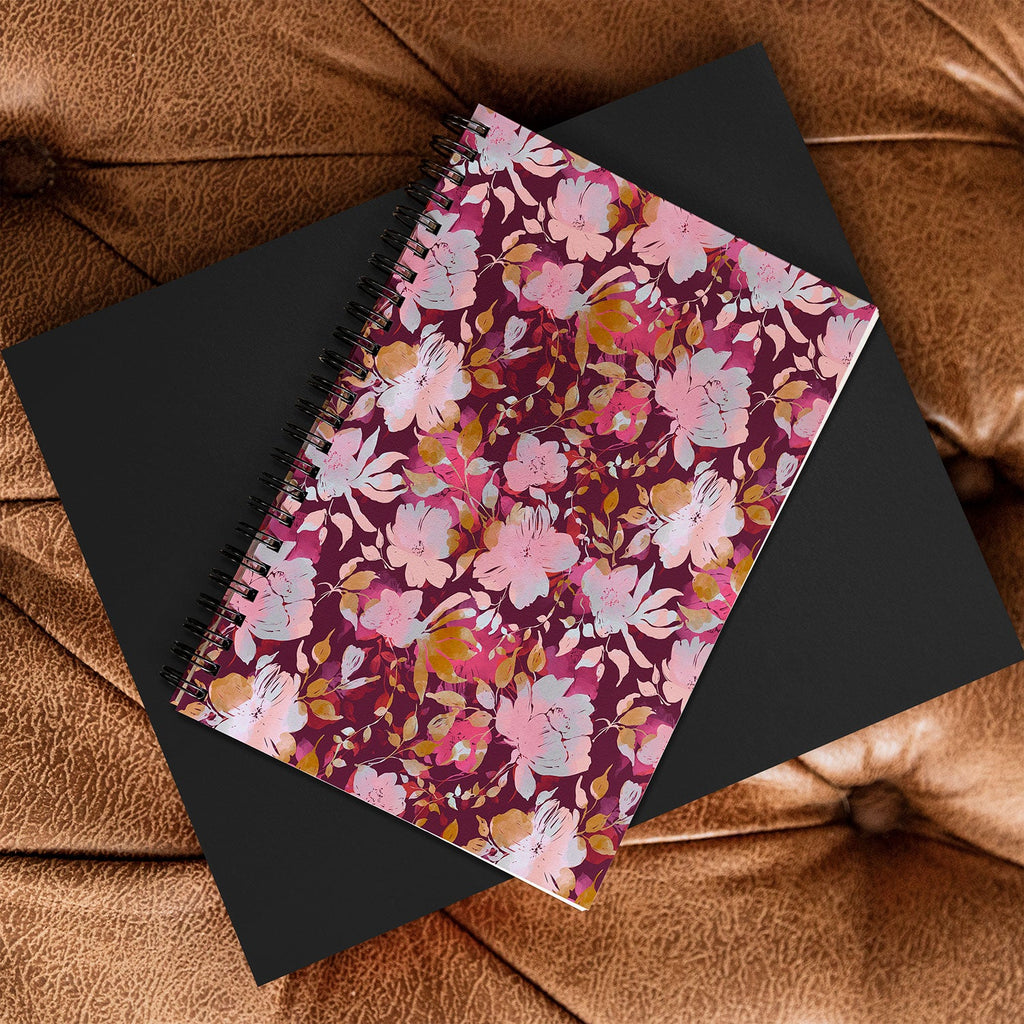 Marta Barragan Camarasa Blossoming Burgundy Fall Spiral Notebook