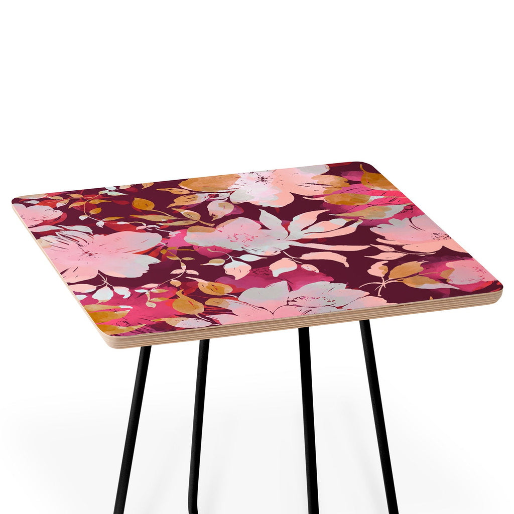Marta Barragan Camarasa Blossoming Burgundy Fall Side Table