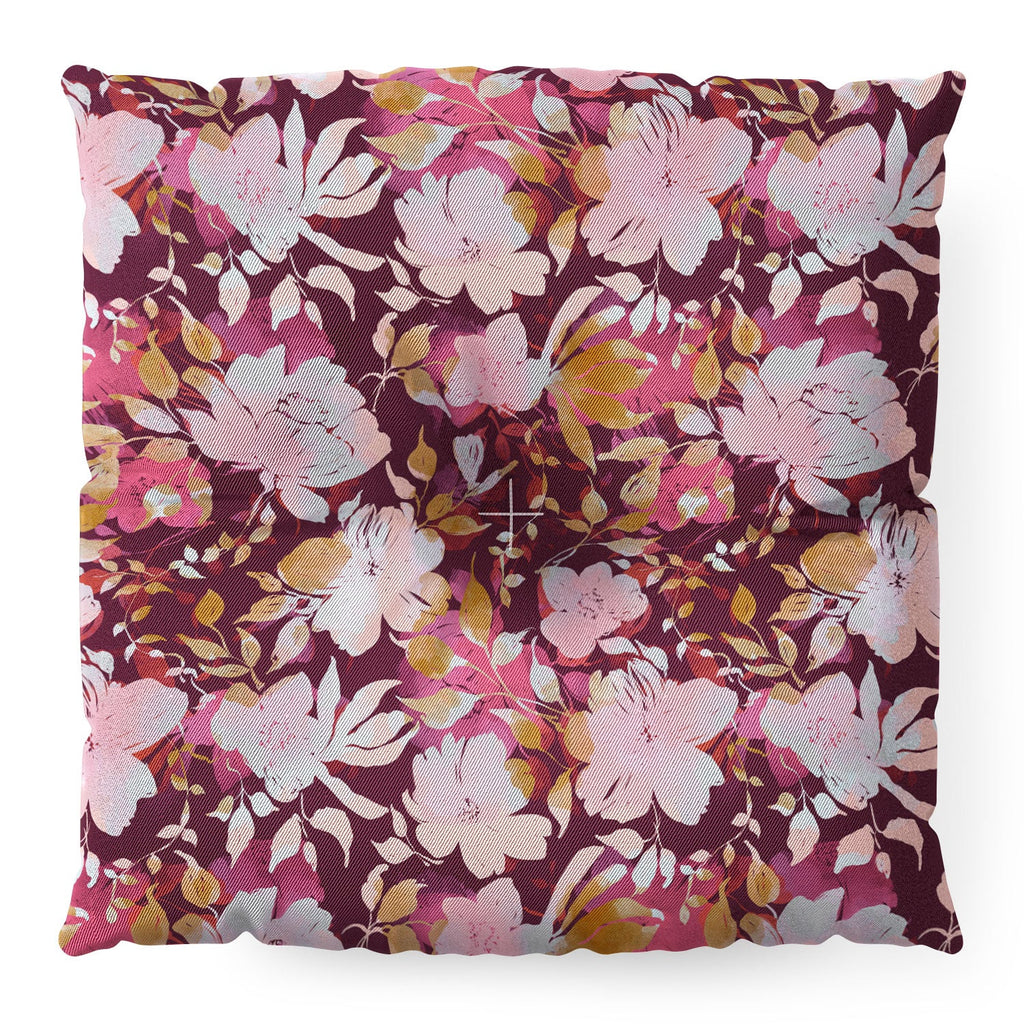 Marta Barragan Camarasa Blossoming Burgundy Fall Floor Pillow Square