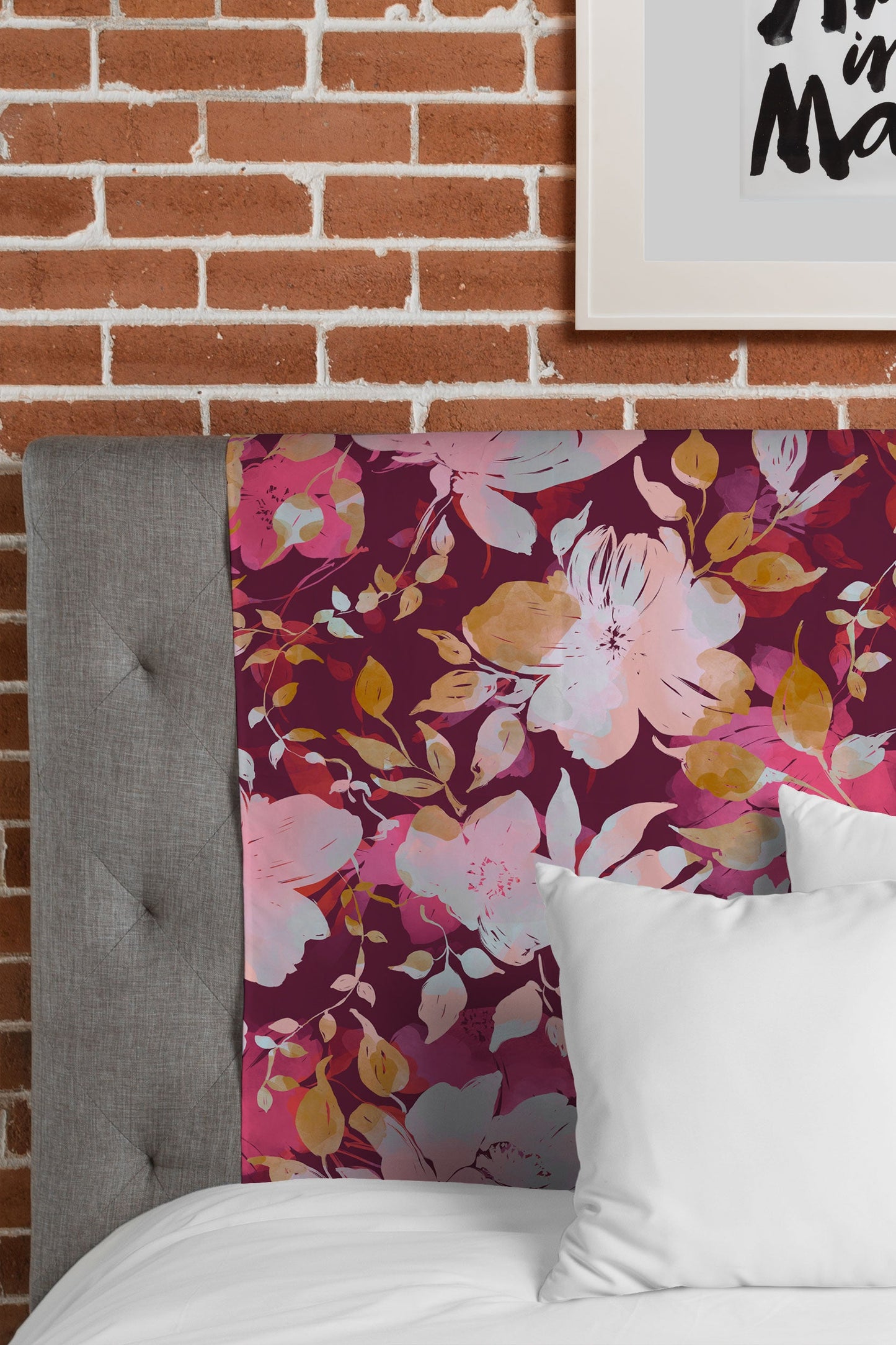 Marta Barragan Camarasa Blossoming Burgundy Fall Tapestry