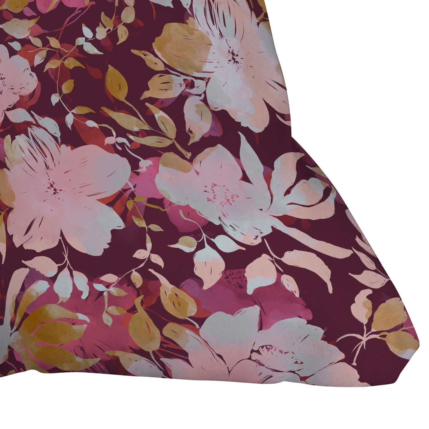 Marta Barragan Camarasa Blossoming Burgundy Fall Outdoor Throw Pillow