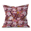 Marta Barragan Camarasa Blossoming Burgundy Fall Outdoor Throw Pillow