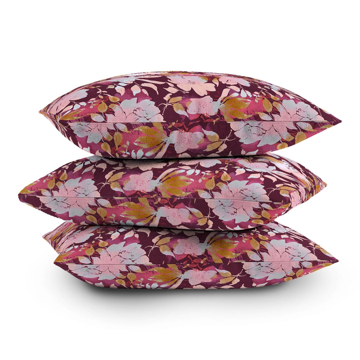 Marta Barragan Camarasa Blossoming Burgundy Fall Outdoor Throw Pillow