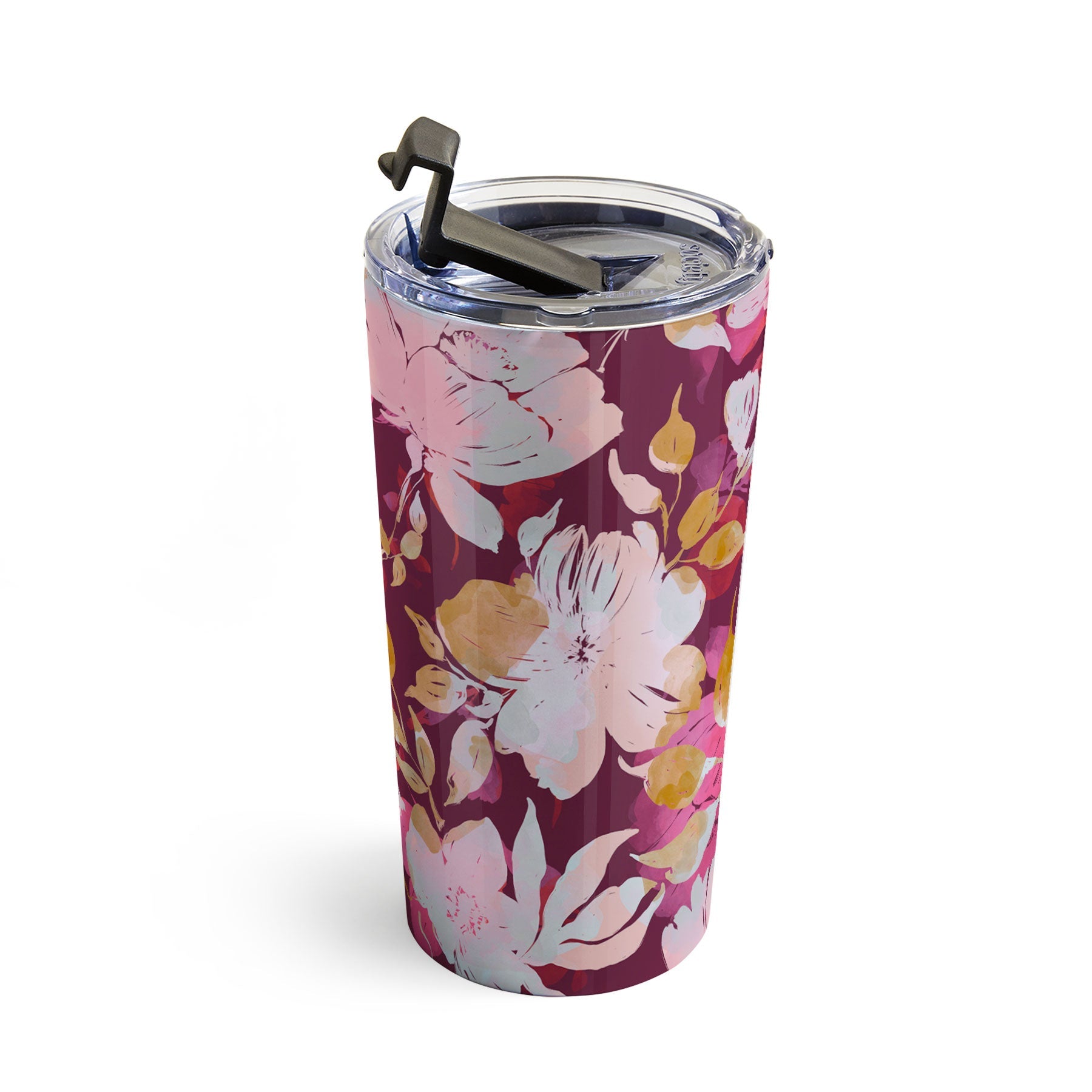 Marta Barragan Camarasa Blossoming Burgundy Fall Travel Mug
