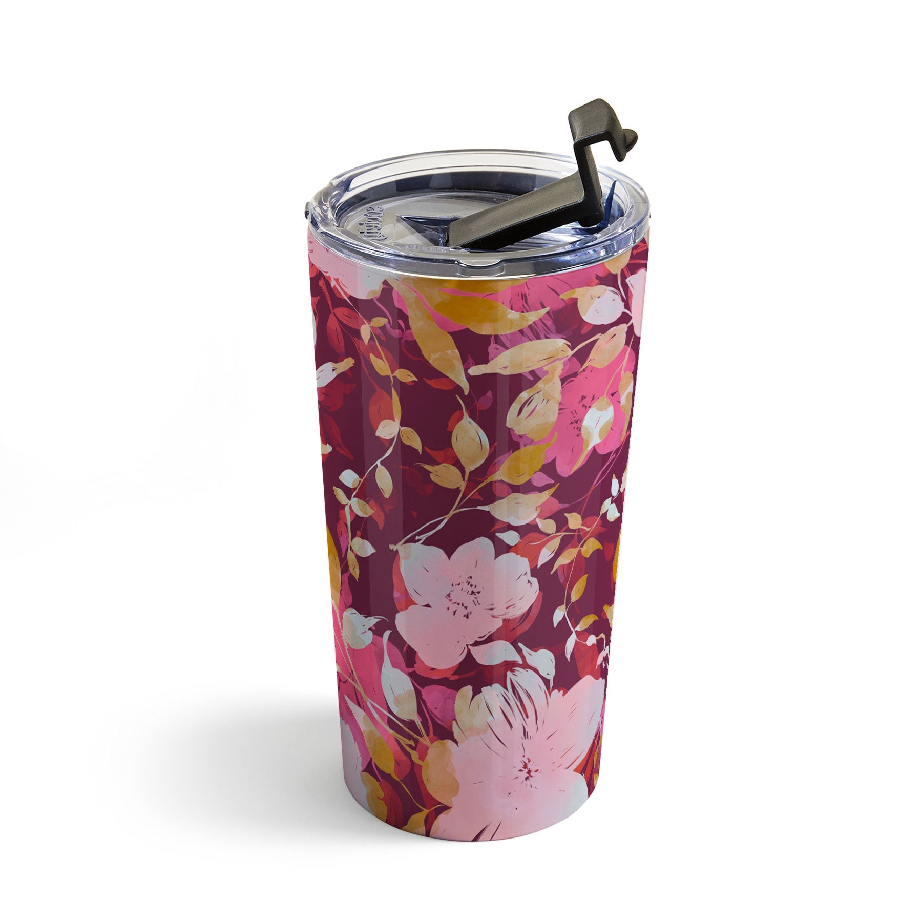 Marta Barragan Camarasa Blossoming Burgundy Fall Travel Mug