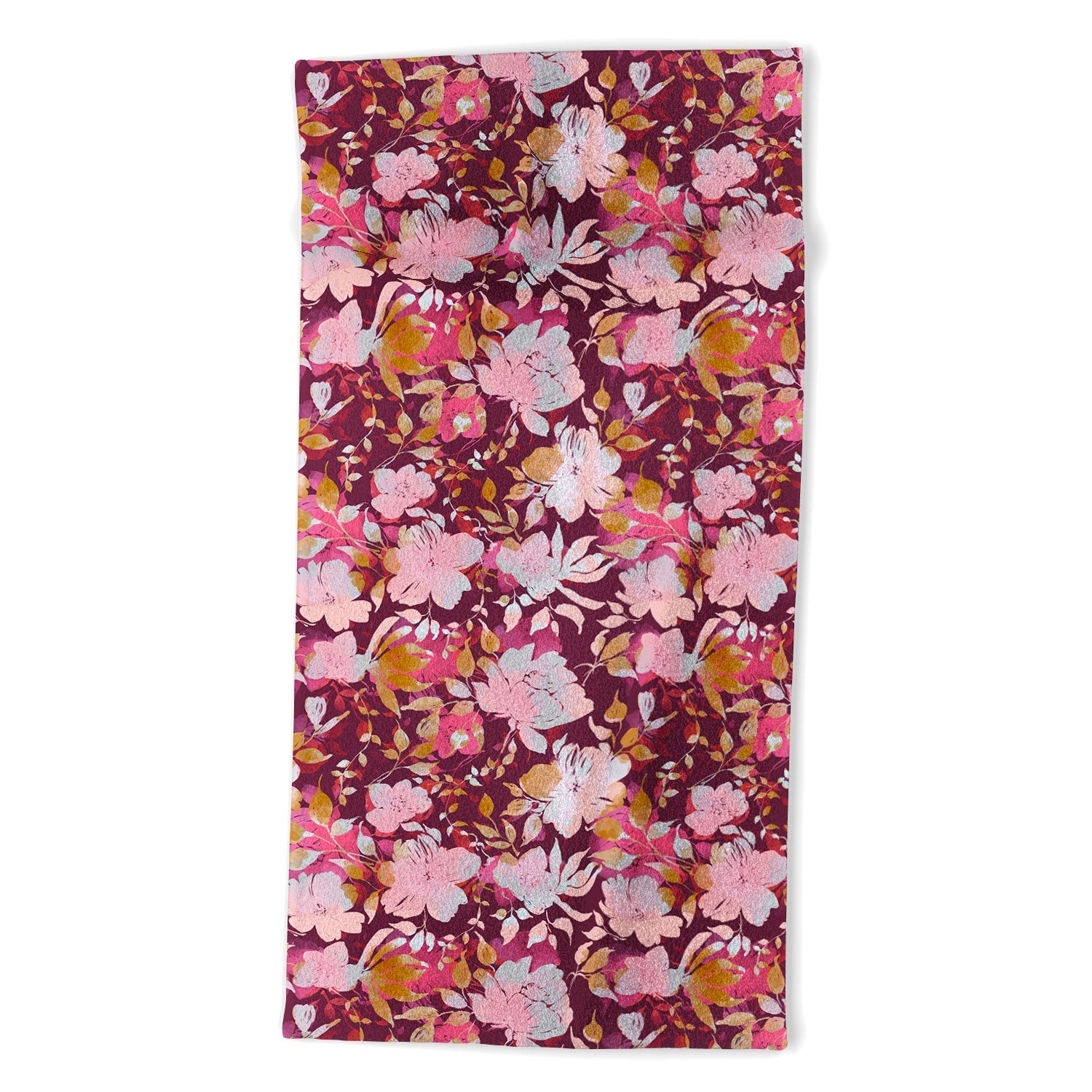 Marta Barragan Camarasa Blossoming Burgundy Fall Beach Towel