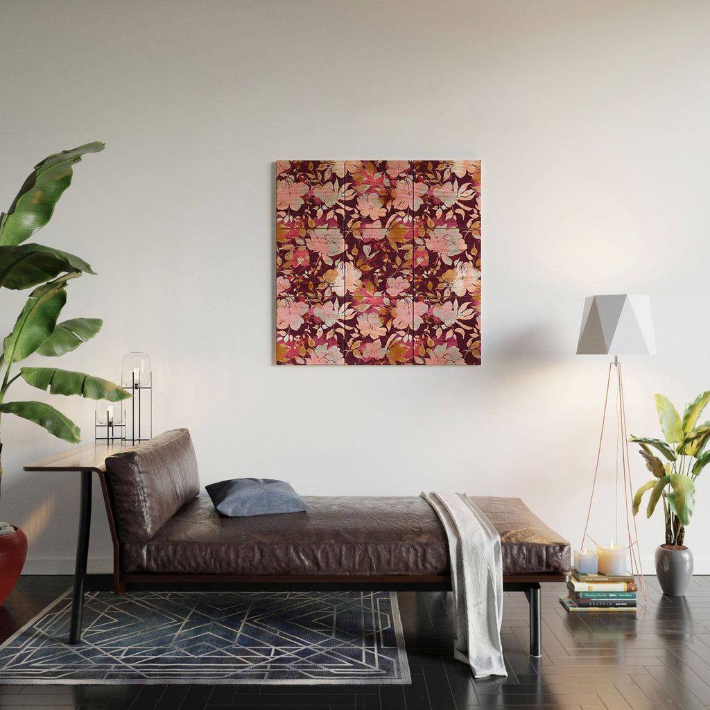 Marta Barragan Camarasa Blossoming Burgundy Fall Wood Wall Mural