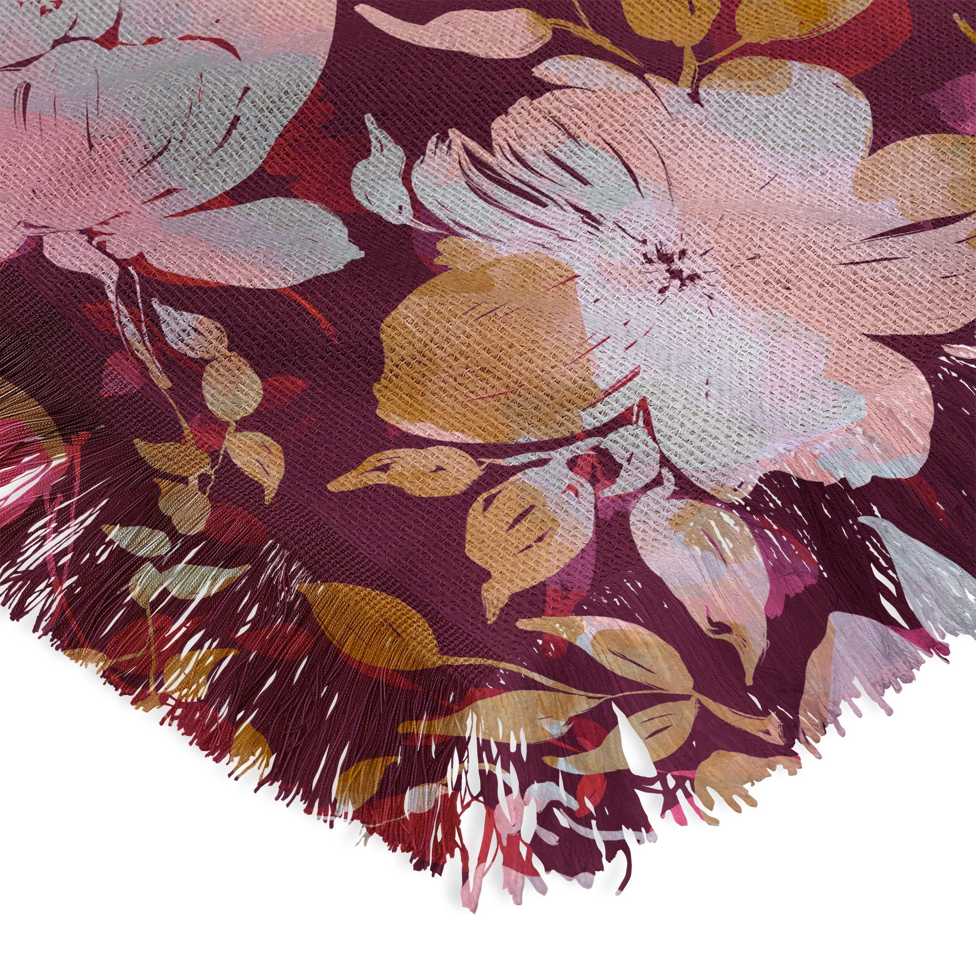 Marta Barragan Camarasa Blossoming Burgundy Fall Throw Blanket