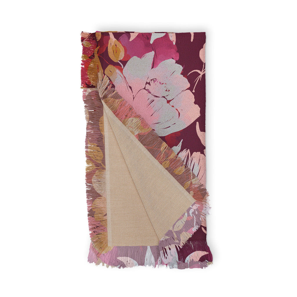 Marta Barragan Camarasa Blossoming Burgundy Fall Throw Blanket