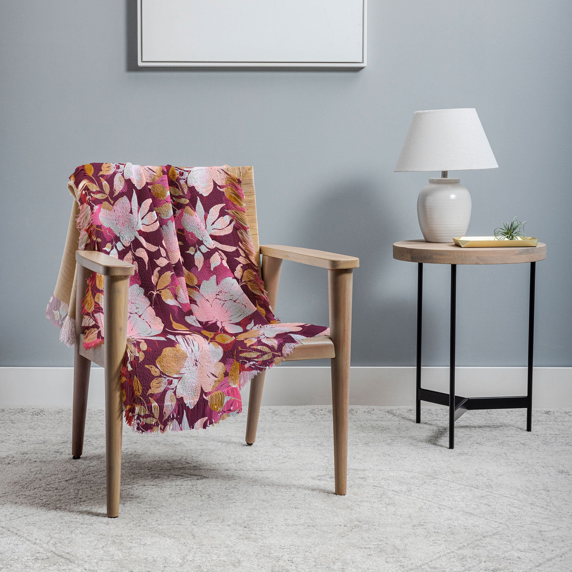 Marta Barragan Camarasa Blossoming Burgundy Fall Throw Blanket