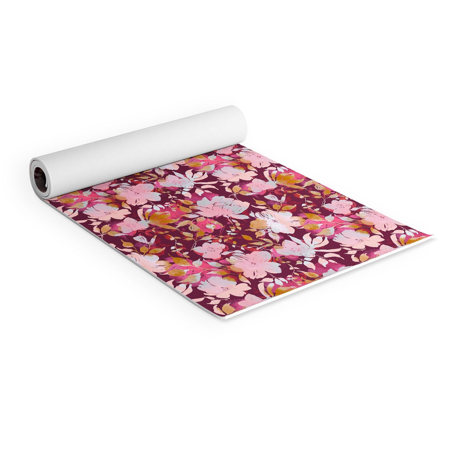 Marta Barragan Camarasa Blossoming Burgundy Fall Yoga Mat