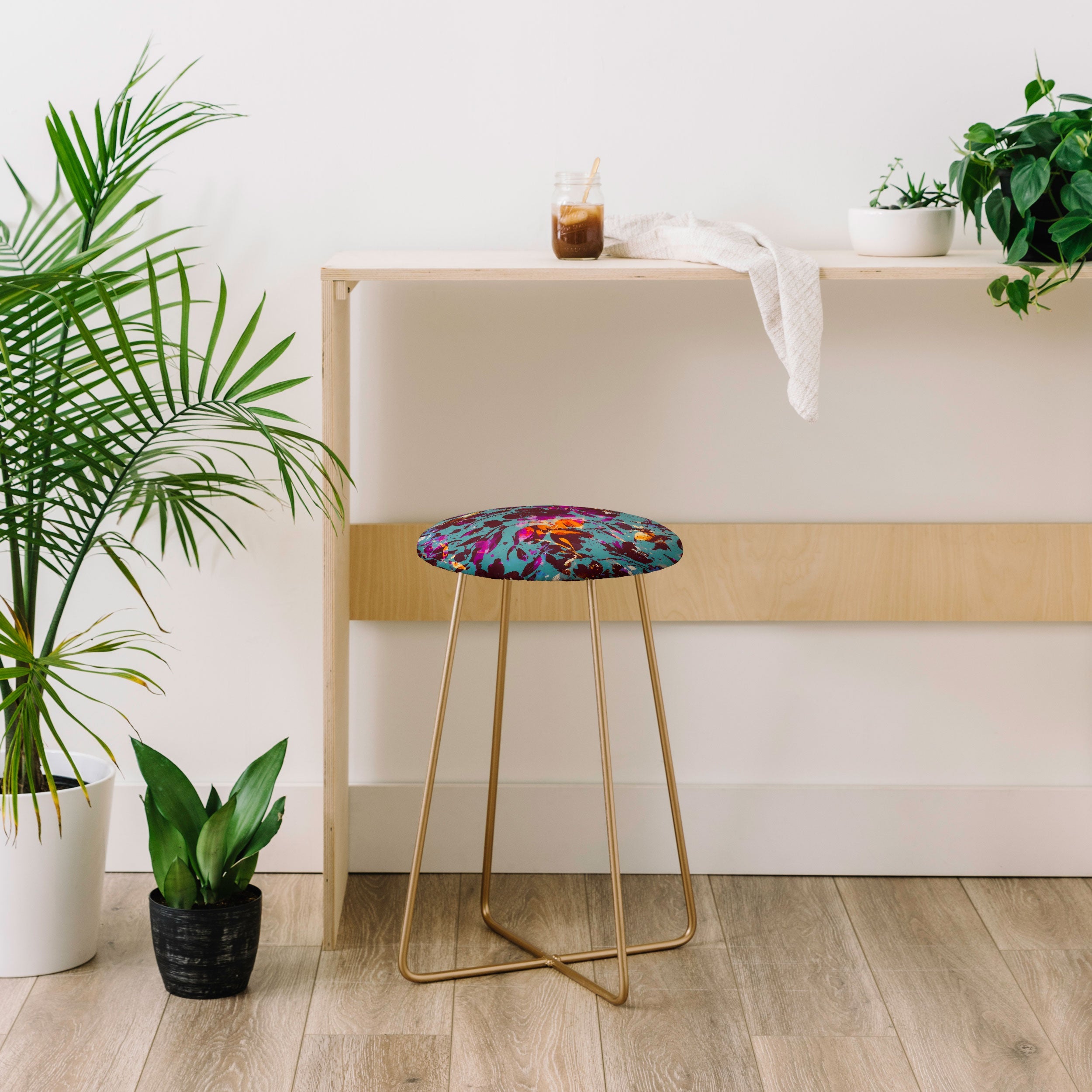 Marta Barragan Camarasa Bold Floral Expression Counter Stool