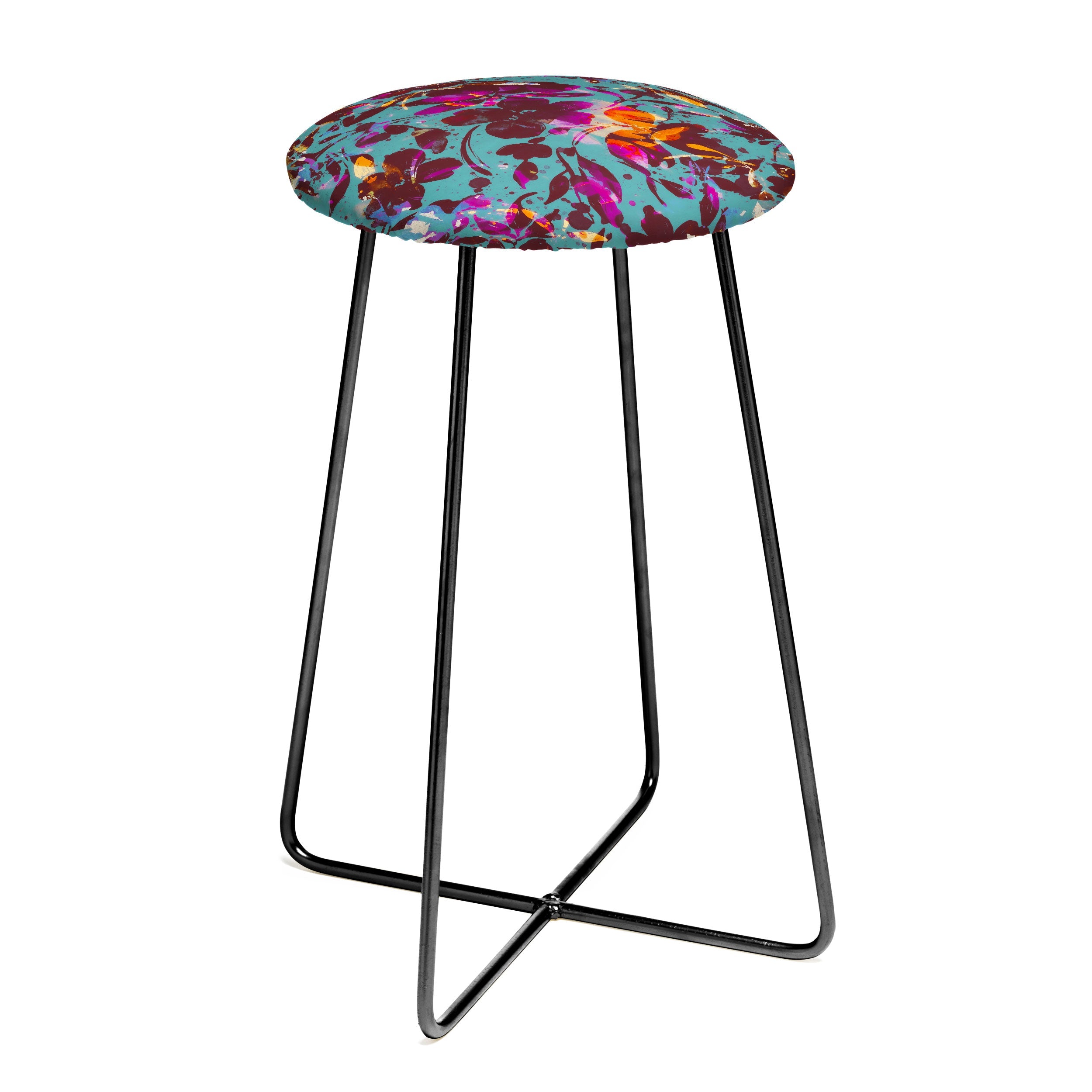 Marta Barragan Camarasa Bold Floral Expression Counter Stool