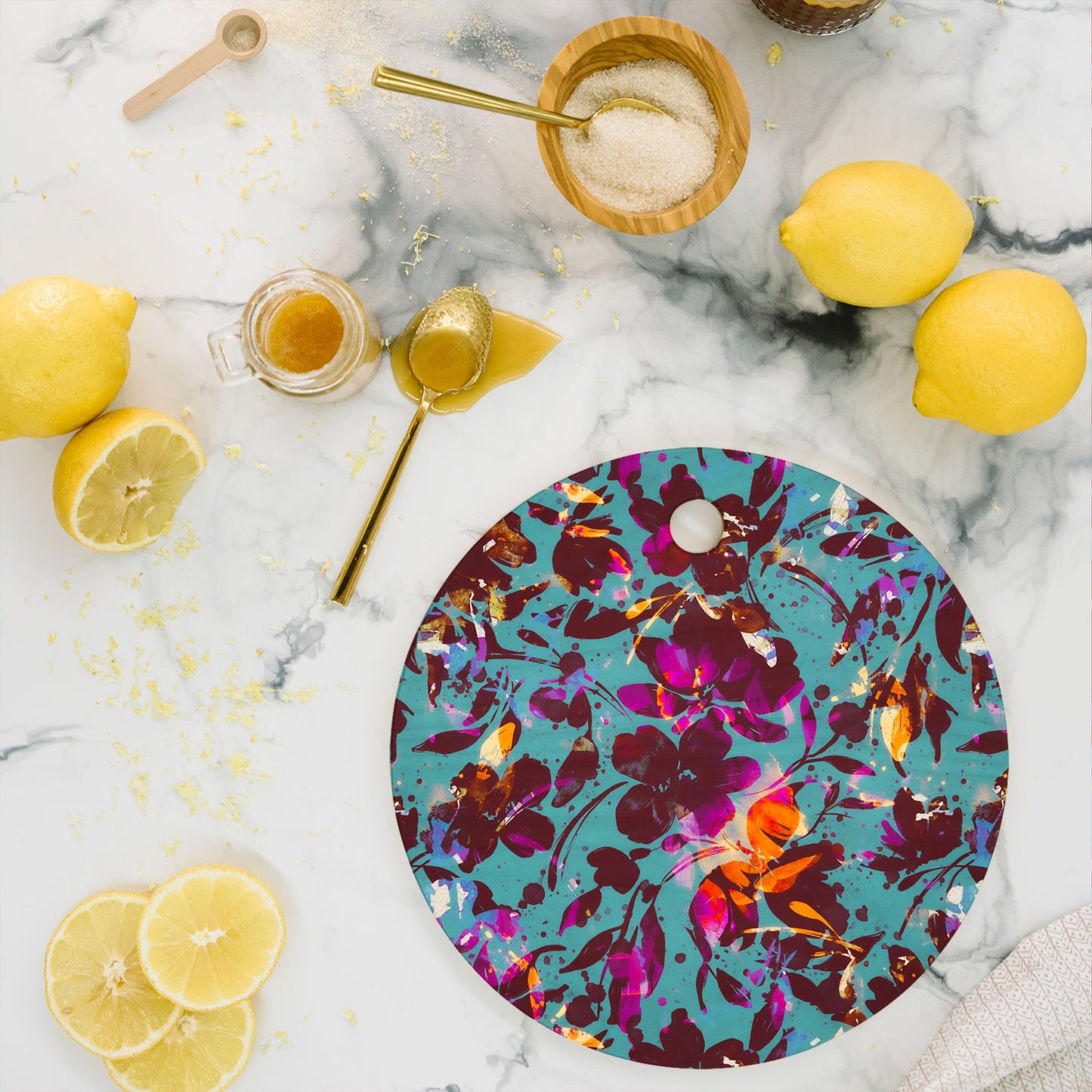 Marta Barragan Camarasa Bold Floral Expression Cutting Board Round