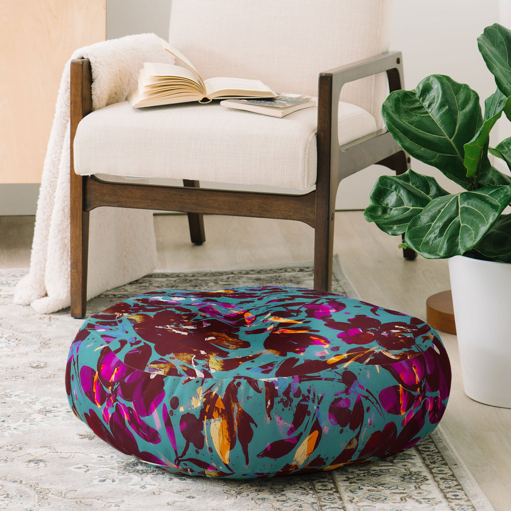 Marta Barragan Camarasa Bold Floral Expression Floor Pillow Round
