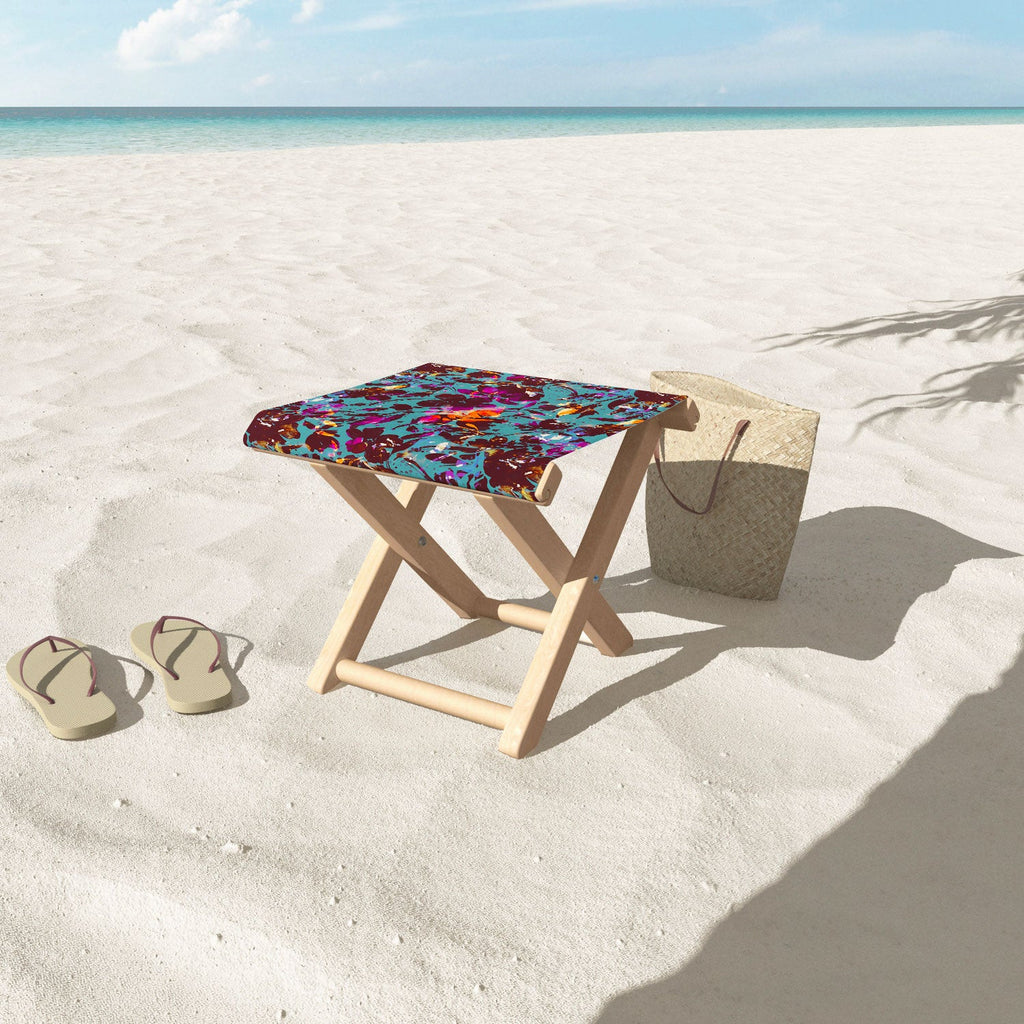 Marta Barragan Camarasa Bold Floral Expression Folding Stool
