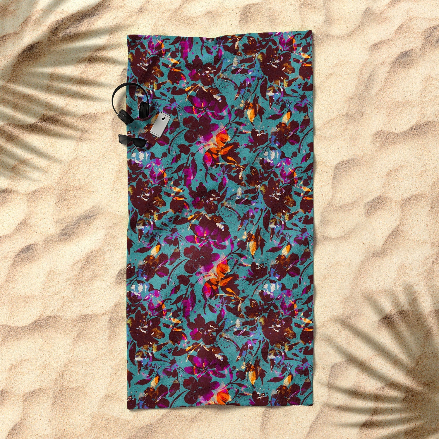 Marta Barragan Camarasa Bold Floral Expression Beach Towel
