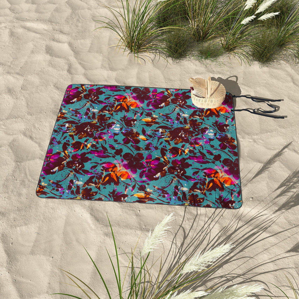 Marta Barragan Camarasa Bold Floral Expression Picnic Blanket