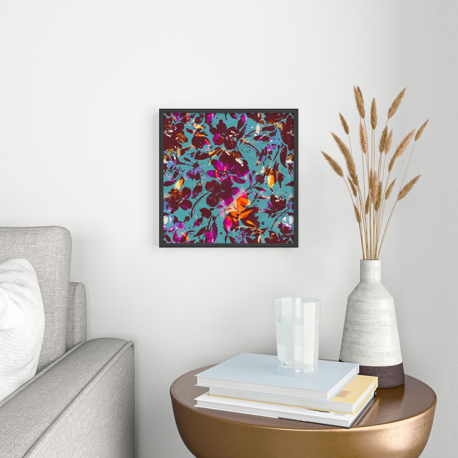 Marta Barragan Camarasa Bold Floral Expression Square Metal Framed Art Print