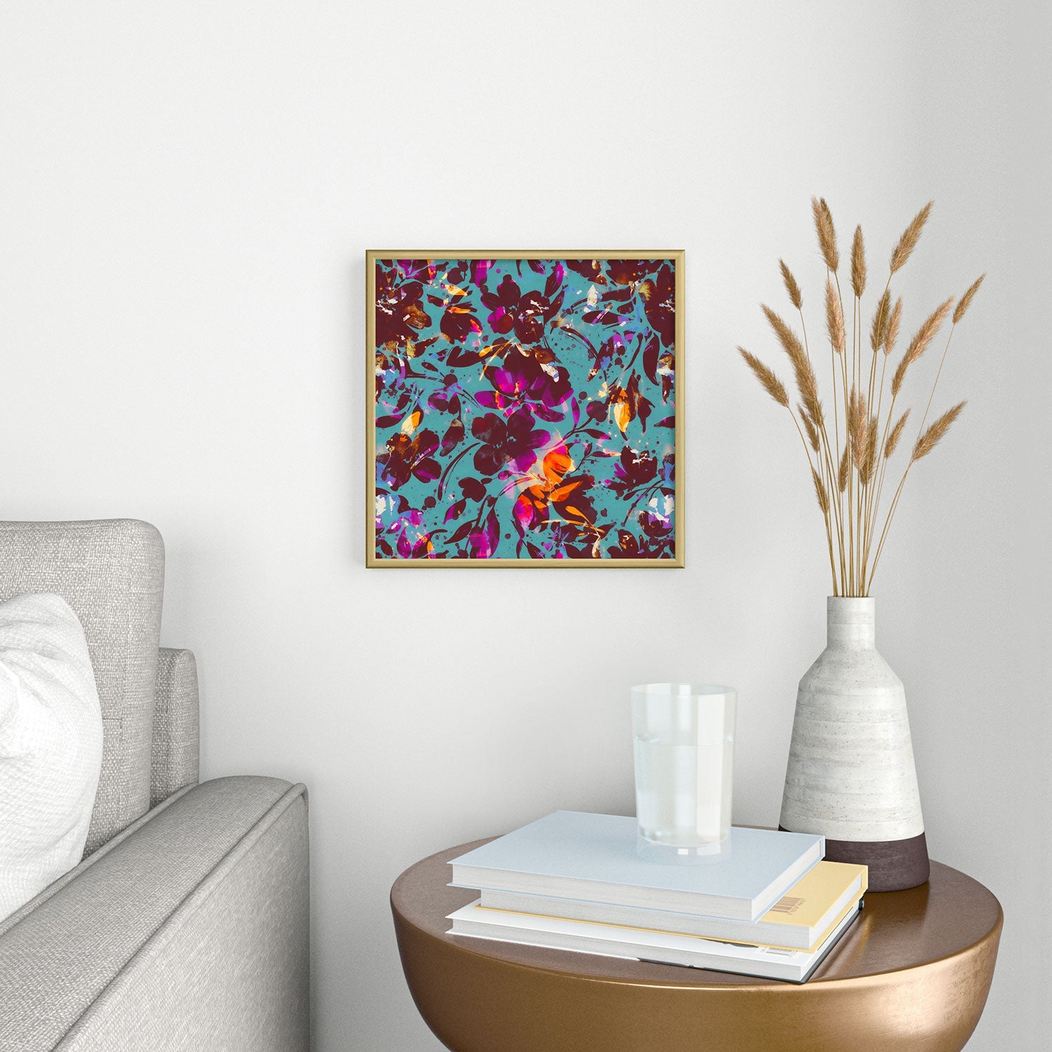 Marta Barragan Camarasa Bold Floral Expression Square Metal Framed Art Print