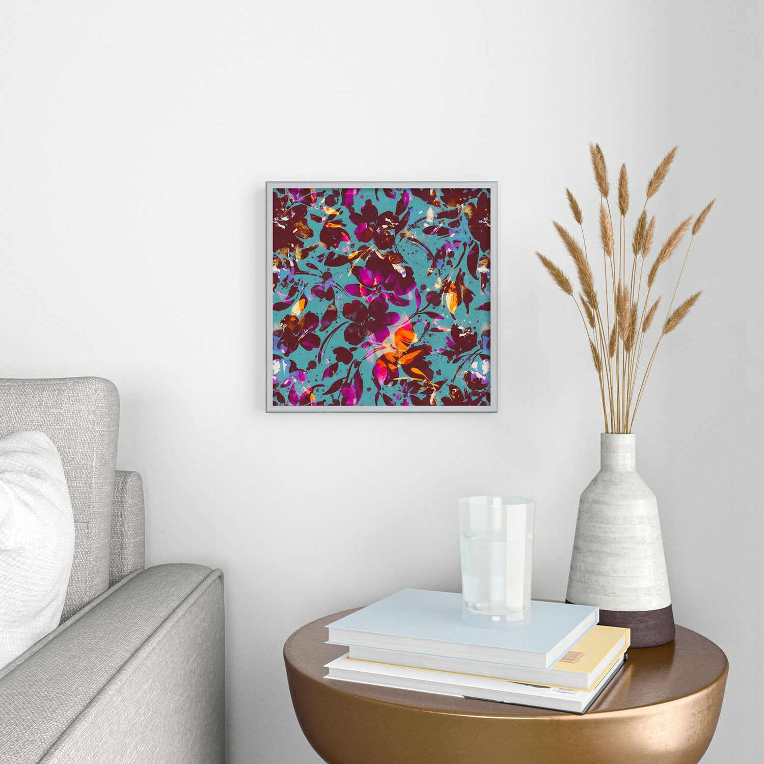 Marta Barragan Camarasa Bold Floral Expression Square Metal Framed Art Print