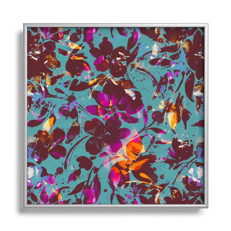 Marta Barragan Camarasa Bold Floral Expression Square Metal Framed Art Print