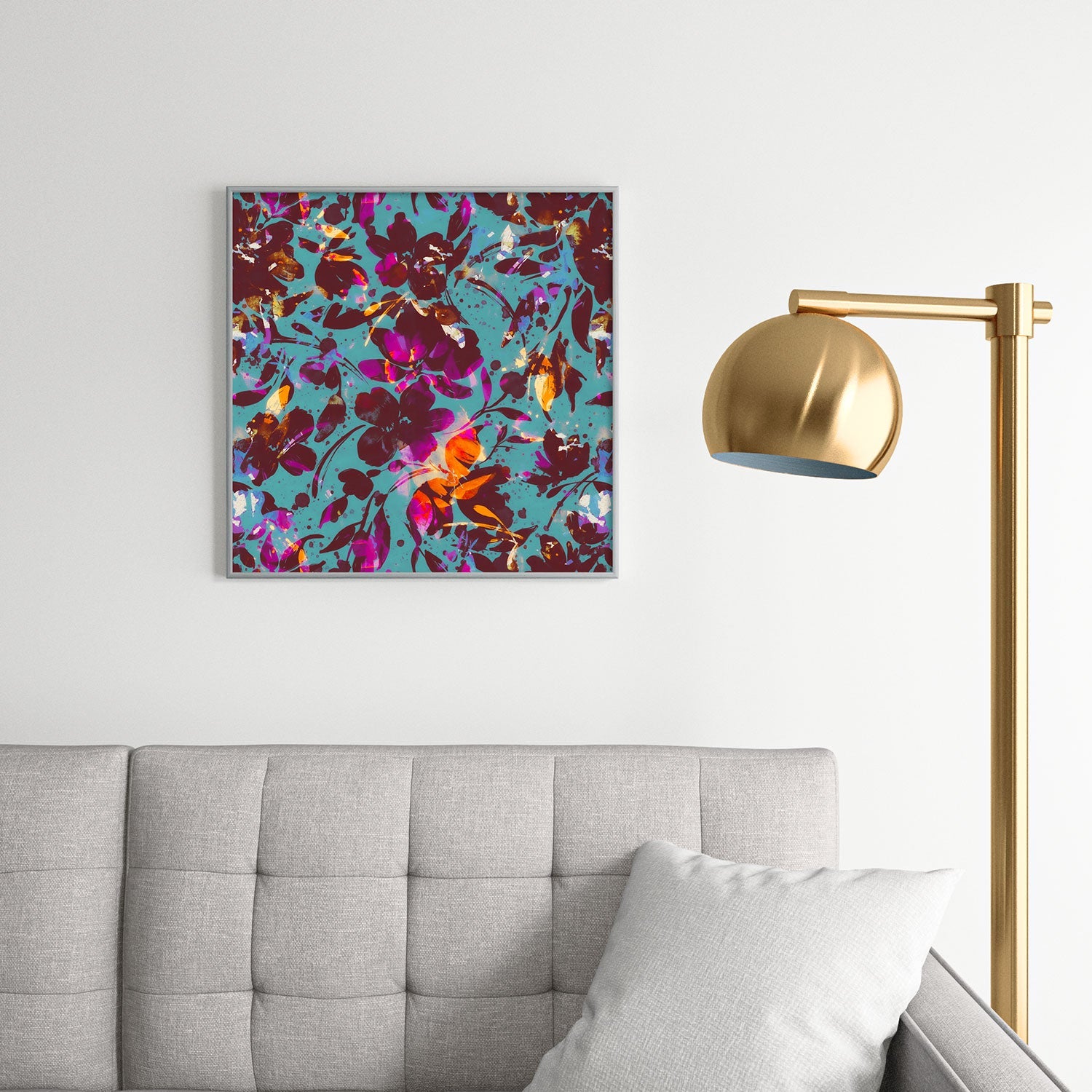Marta Barragan Camarasa Bold Floral Expression Square Metal Framed Art Print