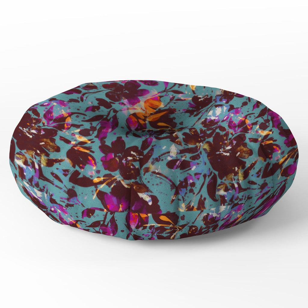 Marta Barragan Camarasa Bold Floral Expression Floor Pillow Round