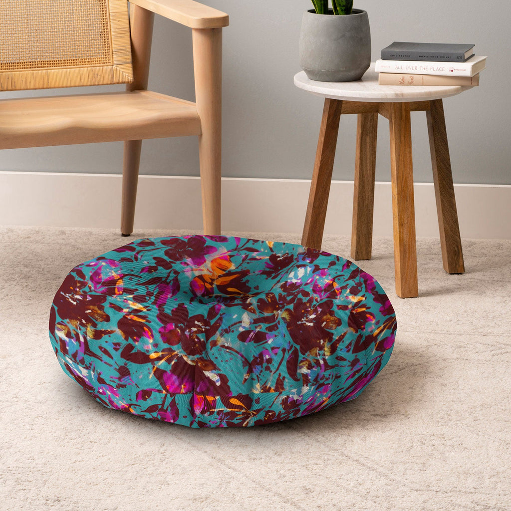 Marta Barragan Camarasa Bold Floral Expression Floor Pillow Round