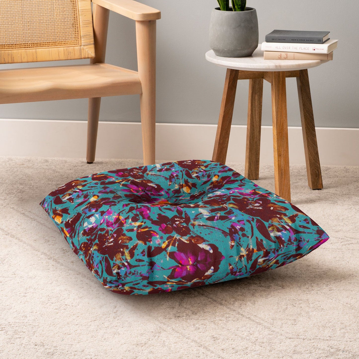 Marta Barragan Camarasa Bold Floral Expression Floor Pillow Square