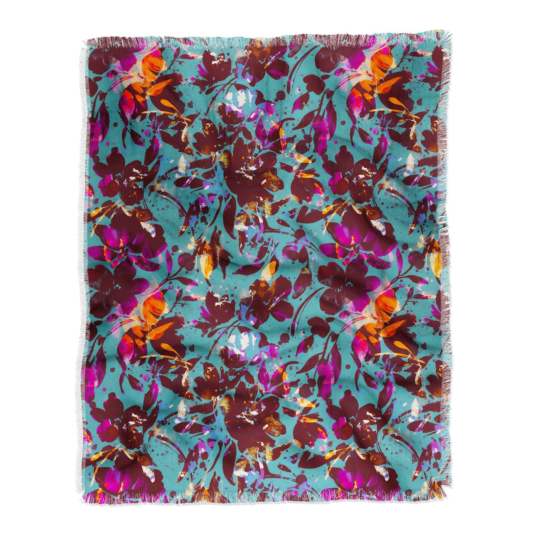 Marta Barragan Camarasa Bold Floral Expression Throw Blanket