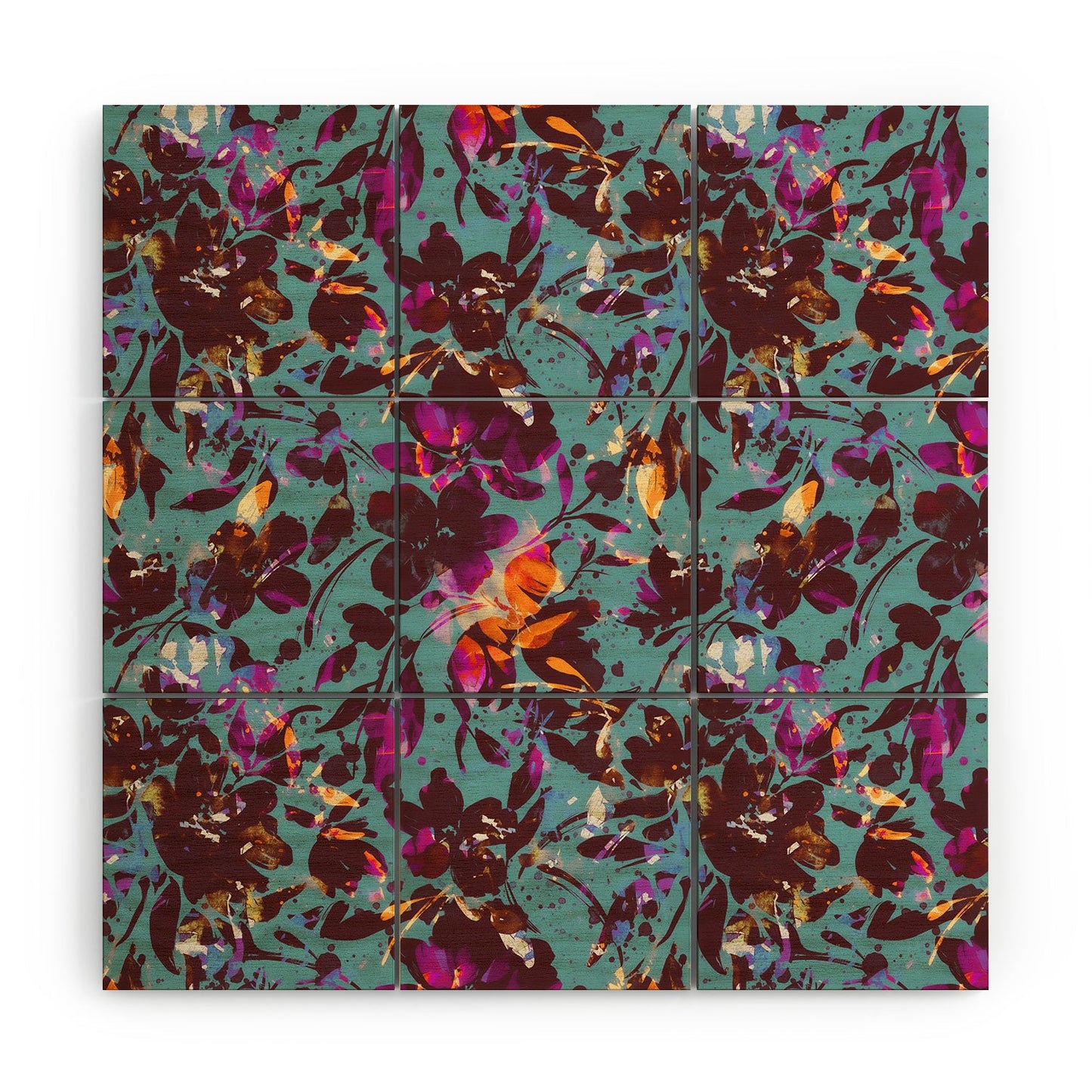 Marta Barragan Camarasa Bold Floral Expression Wood Wall Mural
