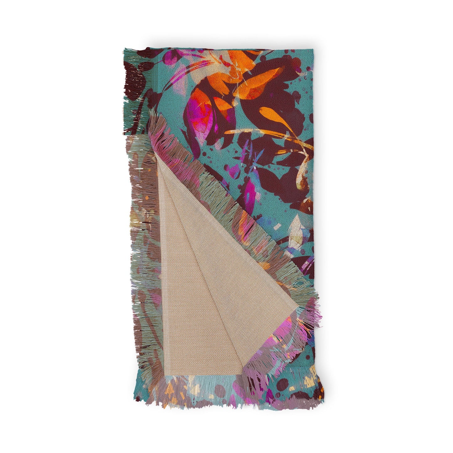 Marta Barragan Camarasa Bold Floral Expression Throw Blanket